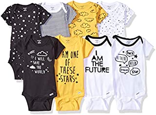 Gerber Baby Boys' 8 Pack Short-Sleeve Onesies Bodysuits, Star, Newborn