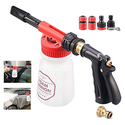 HOUSE DAY Foam Cannon Gun Soap Car Washer Gun Snow Foam Lance Foam Blaster Car Wash Sprayer Fit Garden Hose for Car Home Cleaning and Garden Use Cleaning Kit