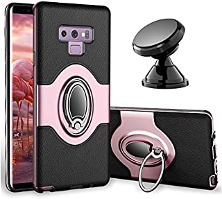 Samsung Galaxy Note 9 Case - eSamcore Ring Holder Kickstand Cases + Dashboard Magnetic Phone Car Mount [Rose Gold]