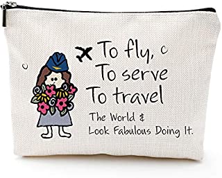 Flight Attendant Gifts for Women-to Fly to Serve to Travel- Makeup Travel Case,Makeup Bag Gifts,Cute Bag Gift