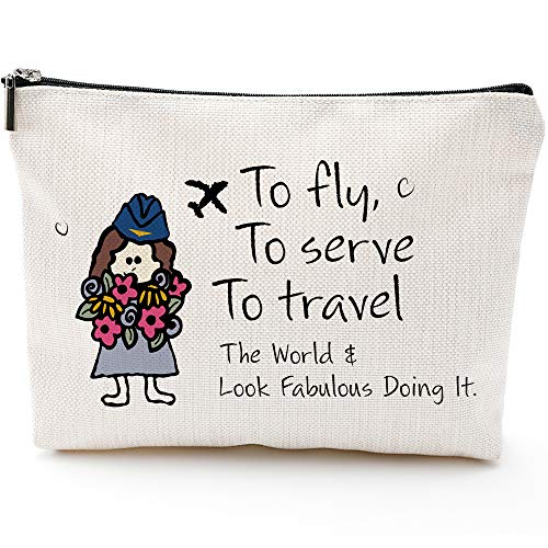 Flight Attendant Gifts for Women-to Fly to Serve to Travel- Makeup Travel Case,Makeup Bag Gifts,Cute Bag Gift