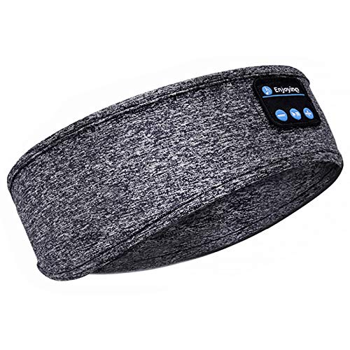 Sleep Headphones Bluetooth Headband,Upgrage Soft Sleeping Wireless Music Sport Headbands, Long Time Play Sleeping Headsets with Built in Speakers Perfect for Workout, Running, Yoga (Gray)