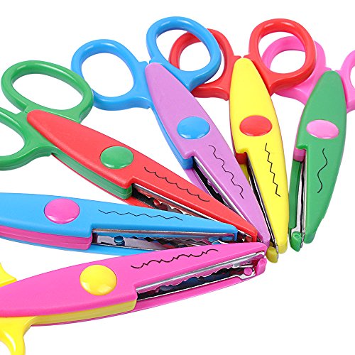 UCEC 6 Colorful Decorative Paper Edge Scissor Set, Great for Teachers, Crafts, Scrapbooking, Kids Design