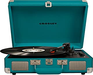 Crosley Cruiser Deluxe Vintage 3-Speed Bluetooth Suitcase Turntable, Teal