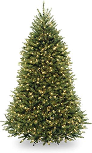 National Tree Company lit Artificial Christmas Tree Includes Pre-strung White Lights and Stand, Dunhill Fir - 6.5 ft, Green