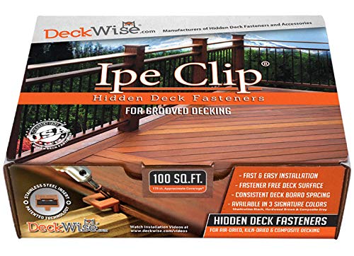 DeckWise (Black) Ipe Clip Extreme S Hidden Deck Fasteners, 5/32