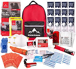 Rescue Guard First Aid Kit Hurricane Disaster or Earthquake Emergency Survival Bug Out Bag Supplies for Families - 72 Hours of Disaster Preparedness Supplies (Entry Level Survival Pack)