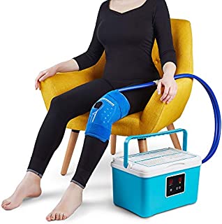 Cold Therapy Machine  Cryotherapy Freeze Kit System  for Post-Surgery Care, ACL, MCL, Swelling, Sprains, and Other Injuries  Wearable, Adjustable Knee Pad  Cooler Pump with Digital Timer