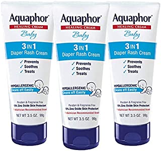 Aquaphor Baby Diaper Rash Cream 3.5 Ounce - (Pack of 3)