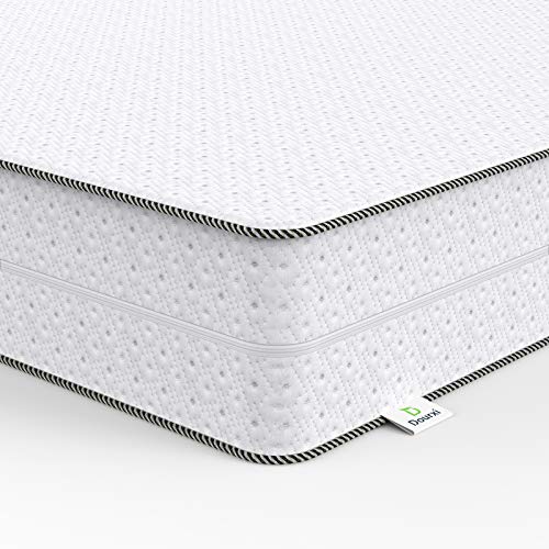 Dourxi Crib Mattress, Toddler Mattress Dual Sided Comfort Memory Foam Mattress with Removable Breathable Cover and Extra Waterproof Protector, Standard Size Crib Mattress for Infant Baby and Toddler