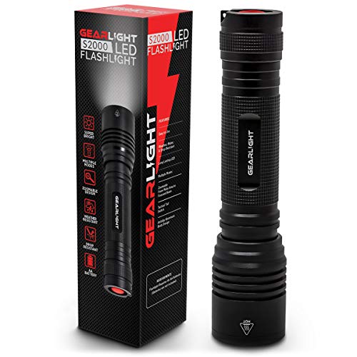 GearLight High-Powered Led Flashlight S2000 - Brightest High Lumen Light, Zoomable and Water Resistant - Powerful Camping and Emergency Gear Flashlights