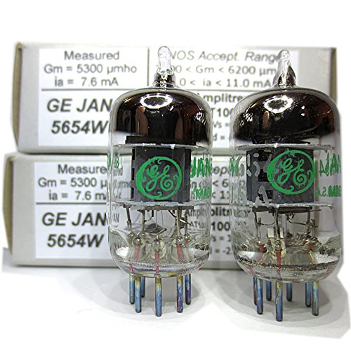 Riverstone Audio - Tested/Matched Pair (2 Tubes) 7-Pin GE JAN 5654W Fully-Tested Vacuum Tubes - Upgrade for 6AK5 / 6J1 / 6J1P / EF95 - GE 5654W Platinum Grade Pair