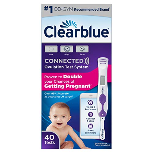 Clearblue Connected Ovulation Test System Featuring Bluetooth connectivity and Advanced Ovulation Tests with Digital Results, 40 Ovulation Tests