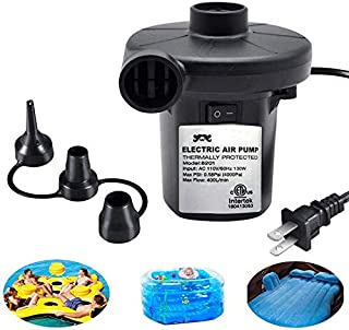 Electric Air Pump for Inflatables, ONG NAMO Quick Air Pump with 3 Nozzles for Air Mattresses Beds Boats Swimming Ring Inflatable Pool Toys 110V AC (130W)