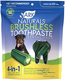 Ark Naturals Brushless Toothpaste, Dog Dental Chews for Large Breeds, Vet Recommended for Plaque, Bacteria & Tartar Control, 1 Pack