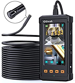 50FT Dual-Screen Borescope Camera[Latest], Oiiwak Dual Lens Endoscope for Industrial Sewer Pipe Drain Plumbing Inspection Camera Snake with Light IP68 Waterproof(15m)