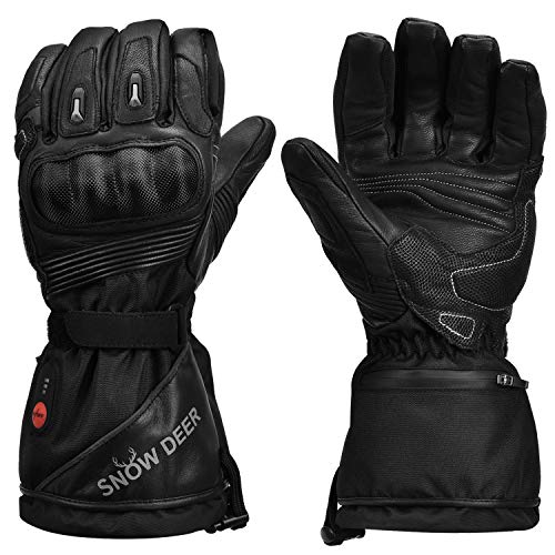 Heated Motorcycle Gloves,7.4V 2200MAH Electric Rechargeable Battery Waterproof Riding Gloves Men Women for Winter Biking Cycling Hunting Fishing Ski Snow Insulated Gloves, Hand Warmer Arthritis(S)