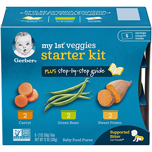 Gerber Purees My 1st Vegetables, Box of 6, 2 Ounce Tubs (Pack of 2)