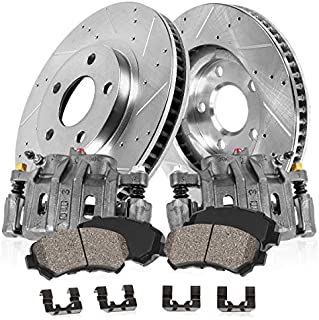 Callahan CCK07238 [2] FRONT OEM Brake Calipers + [2] D/S Rotors + Ceramic Pads + Hardware [fit Dodge Ram 1500 2500 3500]