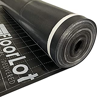 Floorlot: LVT Black Luxury Vinyl Tile & Plank Flooring Underlayment with Double Vapor Barrier (200sqft Roll, 1mm Thick)