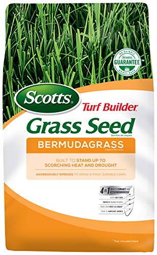 Scotts Turf Builder Grass Seed Bermudagrass, 10 lb. - Full Sun - Built to Stand up to Scorching Heat and Drought - Aggressively Spreads to Grow a Thick, Durable Lawn - Seeds up to 10,000 sq. ft.