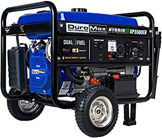 DuroMax XP5500EH Electric Start-Camping & RV Ready, 50 State Approved Dual Fuel Portable Generator-5500 Watt Gas or Propane Powered, Blue/Black