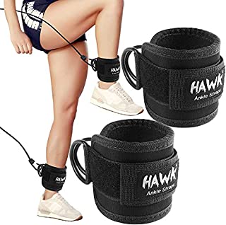 Ankle Straps for Cable Machines Padded Ankle Cuffs (Pair) - for Legs, Glutes, Abs and Hip Workouts Fits Women & Men - Fully Adjustable & Breathable Ankle Strap Set (Black)