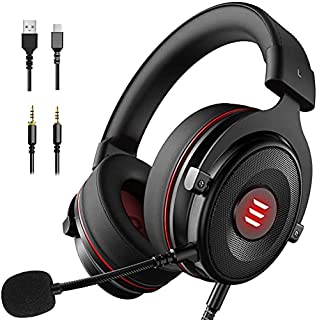 EKSA E900 PS4 Gaming Headset - PC USB Headset with 7.1 Surround Sound, Detachable Noise Cancelling Microphone&LED Light - Gaming Headphones Compatible with PS4/PS5, Xbox One, Nintendo Switch, Computer