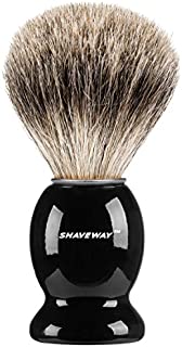 Shaveway 100% Pure Badger Shaving Brush Engineered to Deliver The Best Shave of Your Life. No Matter What Method You use, Safety Razor, Double Edge Razor, Staight Razor or Shaving Razor. 