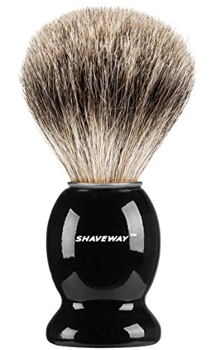 Shaveway 100% Pure Badger Shaving Brush Engineered to Deliver The Best Shave of Your Life. No Matter What Method You use, Safety Razor, Double Edge Razor, Staight Razor or Shaving Razor. 