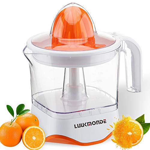 Electric Citrus Juicer with pulp control filter and dust proof cover - Orange squeezer with two size cones and Professional Motor - Electric juicer extractor for Grapefruit Orange Lemon by LUUKMONDE