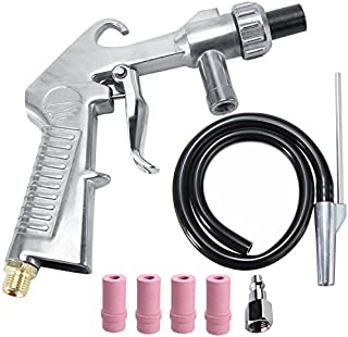 Wogoboo Air Sand Blaster Kit Blasting Grit Shot Sandblaster Siphon Feed Gun Nozzle Tube Rust Remove Abrasive Sand Blasting for Sandblast Cabinets