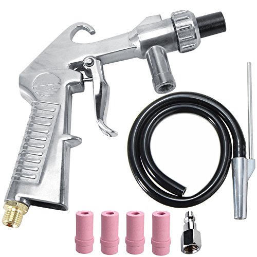 Wogoboo Air Sand Blaster Kit Blasting Grit Shot Sandblaster Siphon Feed Gun Nozzle Tube Rust Remove Abrasive Sand Blasting for Sandblast Cabinets