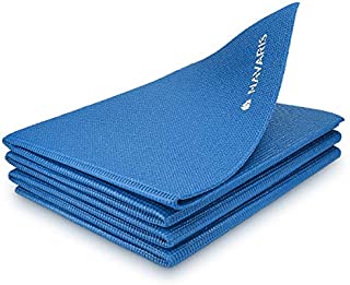 Navaris Foldable Yoga Mat for Travel - 1/8 inch (4mm) Thick Exercise Mat for Yoga, Pilates, Workout, Gym, Fitness - Non-Slip Folding Thin Portable Mat