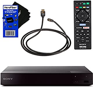 Sony BDPS6700 4K Upscaling Blu-ray Disc Player with Built-in Wi-Fi + Remote Control + Xtech High-Speed HDMI Cable with Ethernet + HeroFiber Ultra Gentle Cleaning Cloth