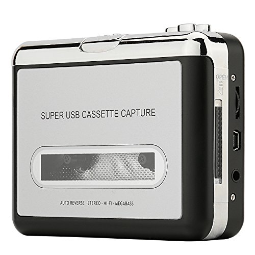 Reshow Cassette Player  Portable Tape Player Captures MP3 Audio Music via USB  Compatible with Laptops and Personal Computers  Convert Walkman Tape Cassettes to iPod Format (Silver)