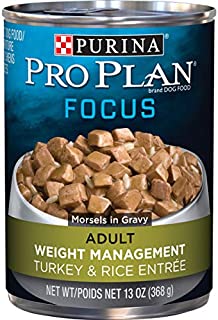 Purina Pro Plan Low Fat, Weight Management Gravy Wet Dog Food, FOCUS Weight Management Turkey & Rice Entree - (12) 13 oz. Cans