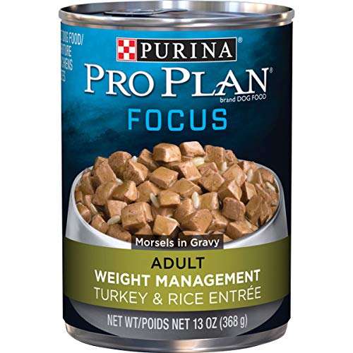 Purina Pro Plan Low Fat, Weight Management Gravy Wet Dog Food, FOCUS Weight Management Turkey & Rice Entree - (12) 13 oz. Cans