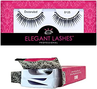 Elegant Lashes D125 (Triple Pack - 3 Pairs) | Volumizing and Lengthening Rhinestone False Eyelashes