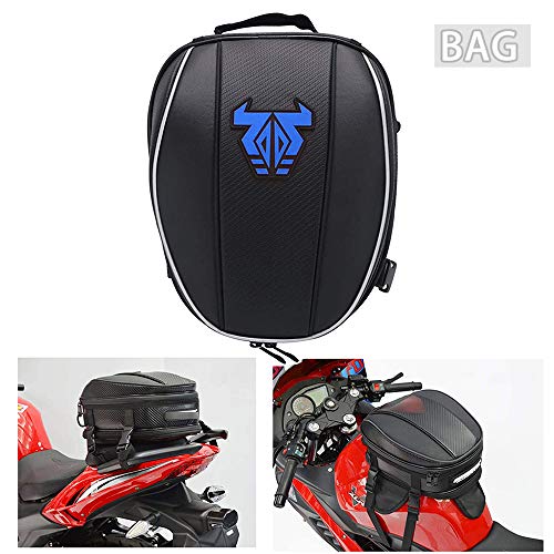 Motorcycle Tail Bag Waterproof Backpack - 12-15L Dual Saddlebag Large Capacity Luggage Bag Seat Bag Motorbike Saddle Bags - Blue