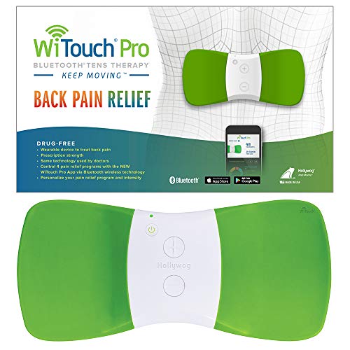 WiTouch Pro TENS Unit for Back Pain Relief, Largest Treatment Area with Highest Power Output Allowed, Includes 3 Pairs of Gel Pads (Green)