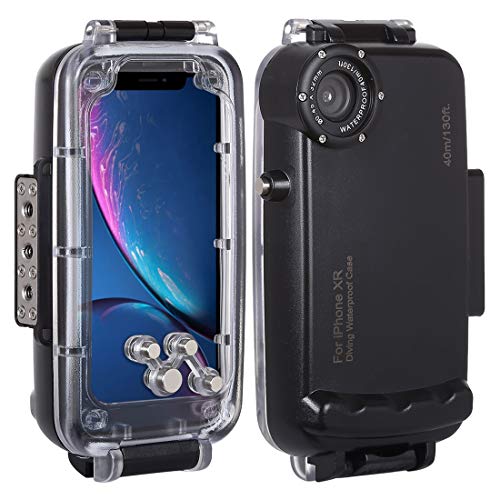 Haweel for iPhone XR Underwater Housing Professional [40m/130ft] Diving Case for Diving Surfing Swimming Snorkeling Photo Video with Lanyard (iPhone XR, Black)