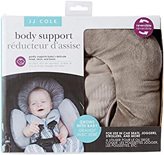 JJ Cole - Reversible Body Support, 2-Piece Insert for Car Seat and Stroller, Adjustable for Age and Season, Grey Herringbone, Birth and Up