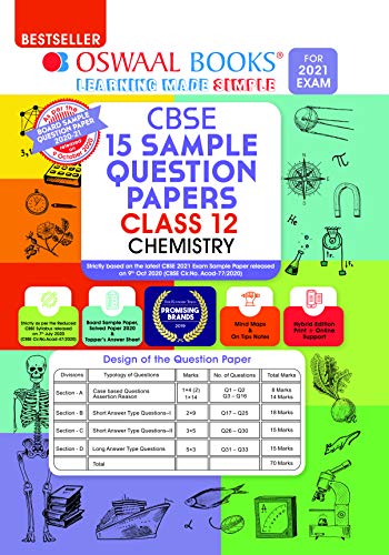 Oswaal CBSE Sample Question Papers Class 12 Chemistry Book (Reduced Syllabus for 2021 Exam)