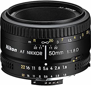 Nikon 2137 50mm f/1.8D Auto Focus Nikkor Lens for Nikon Digital SLR Cameras (Renewed)