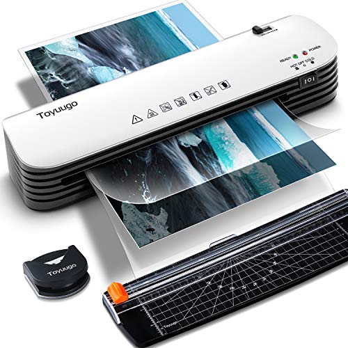 Laminator, Toyuugo A4 Laminator Machine, 4 in 1 Thermal Laminator for Home Office School Use, 9 inches Max Width, Quick Warm-Up, Paper Trimmer, Corner Rounder (15 Laminating Pouches)