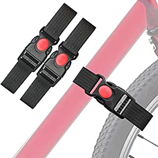 Vukgahao Bike Wheel Stabilizer Heavy Duty Versatile Hook & Loop Securing Straps Tie Downs Fastening Stabilizer Straps Reusable Bicycle Wheel Stabilizer Straps Black 2 Pack