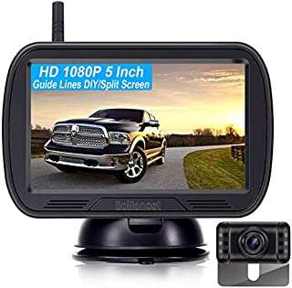 DoHonest V25 HD 1080P Digital Wireless Backup Camera System 5 Inch TFT Monitor for Trucks,Cars,SUVs,Pickups,Vans,Campers Front/Rear View Camera Super Night Vision Waterproof Easy Installation