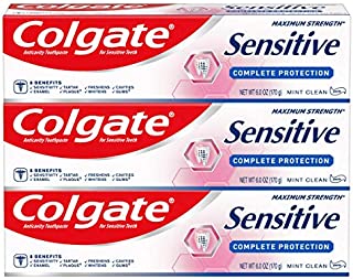 Colgate Sensitive Toothpaste, Complete Protection, Mint - 6 ounce (Pack of 3)