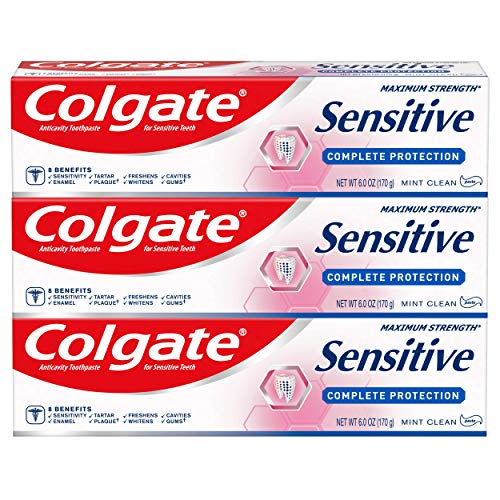 Colgate Sensitive Toothpaste, Complete Protection, Mint - 6 ounce (Pack of 3)